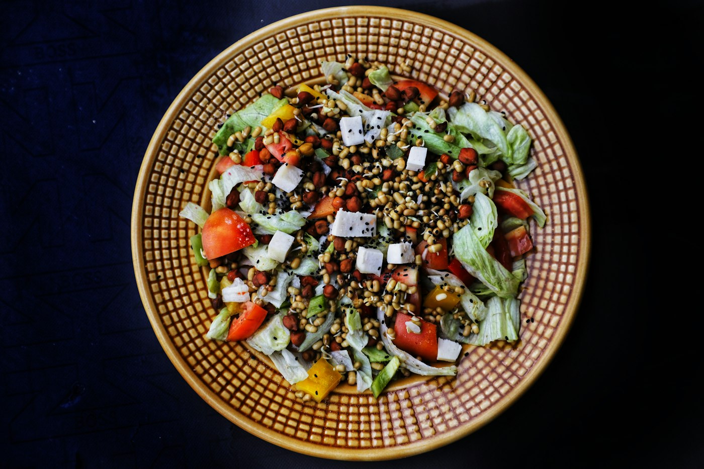 Lentil and feta lunch jars